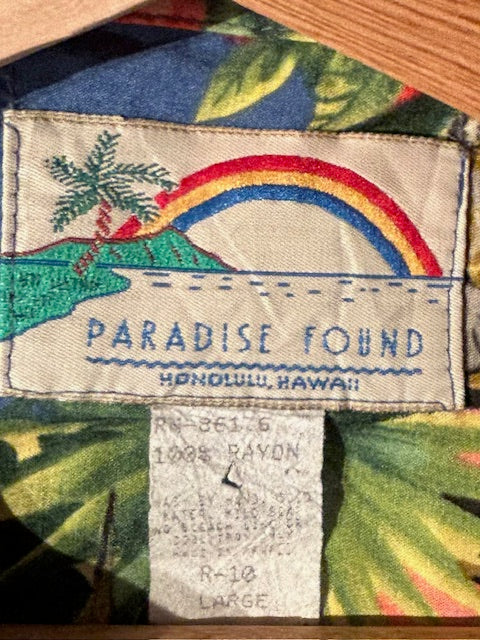 メンズヴィンテージ アロハシャツ 【PARADISE FOUND】ビーチ ブルー