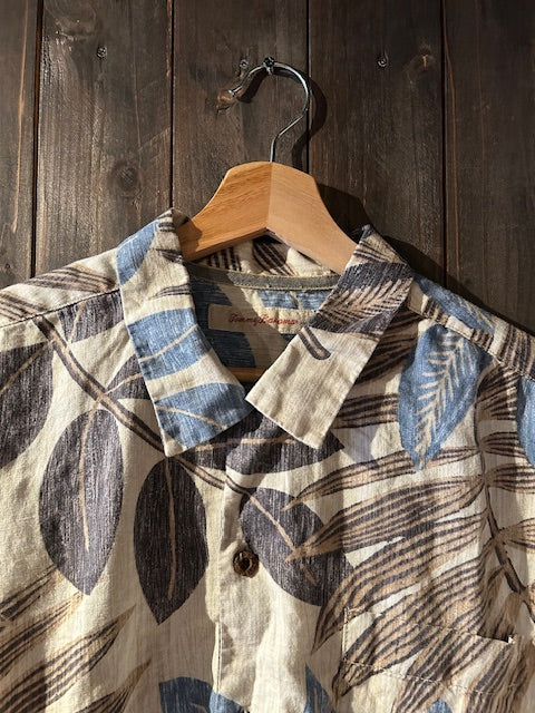 メンズヴィンテージ アロハシャツ 【Tommy Bahama】リーフ ベージュ