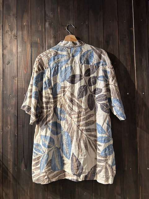 メンズヴィンテージ アロハシャツ 【Tommy Bahama】リーフ ベージュ