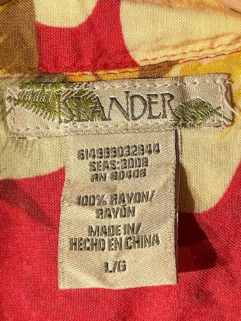 メンズヴィンテージ アロハシャツ 【ISLANDER】ハイビスカス レッド