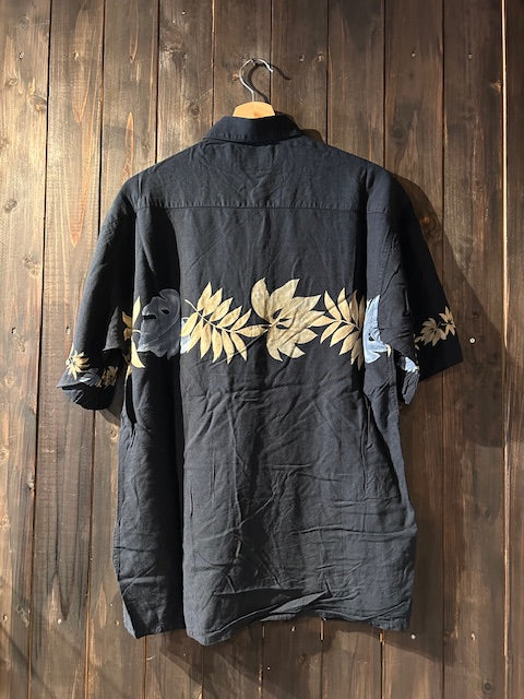 メンズヴィンテージ アロハシャツ 【CAMPIA MODA】リーフ ネイビー