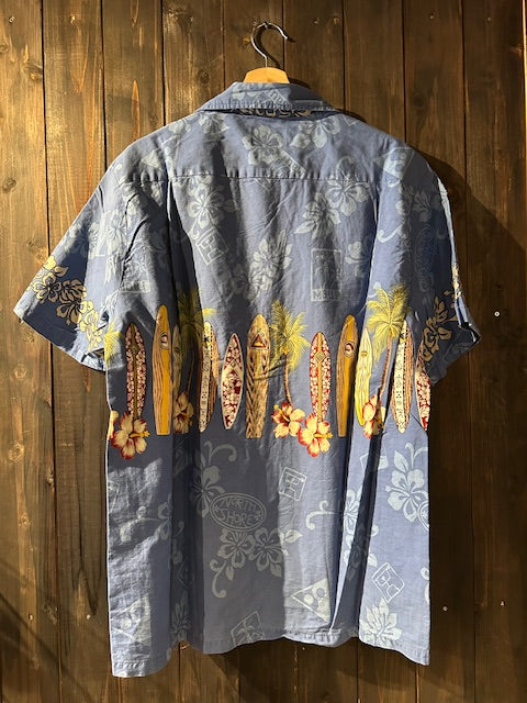 メンズヴィンテージ アロハシャツ 【HAWAIIAN RESERVE COLLECTION】サーフボード ブルー