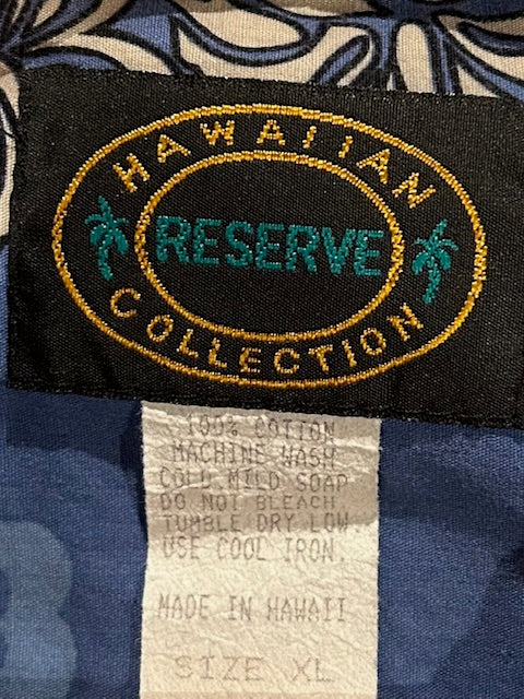 メンズヴィンテージ アロハシャツ 【HAWAIIAN RESERVE COLLECTION】サーフボード ブルー