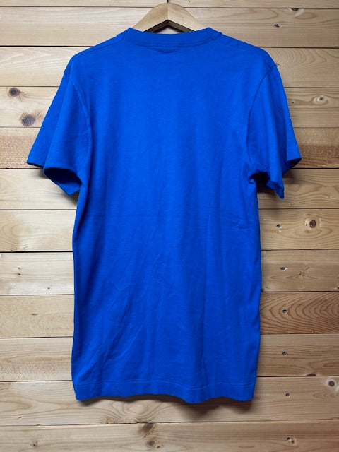 メンズヴィンテージ Tシャツ 【Fruit of the loom】 足跡 グラフィック ブルー