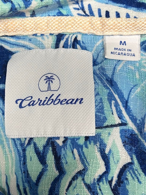 メンズヴィンテージ アロハシャツ 【Caribbean】ボタニカル ブルー