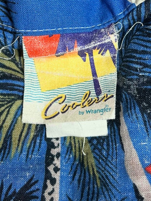 メンズヴィンテージ シャツ 【Coolers by Wrangler】80s ハイビスカス ブルー