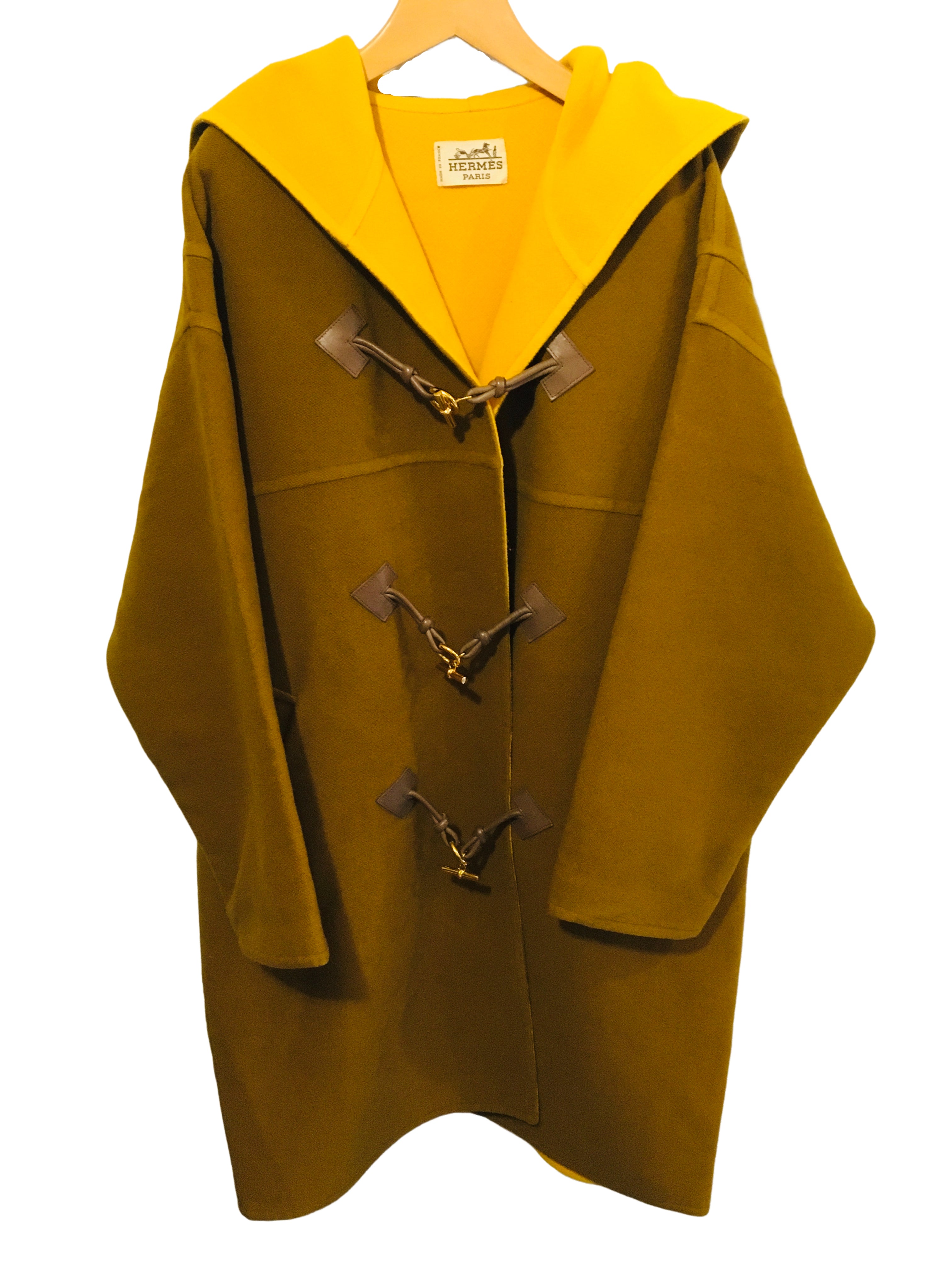 エルメス ダッフルフーテッド コート