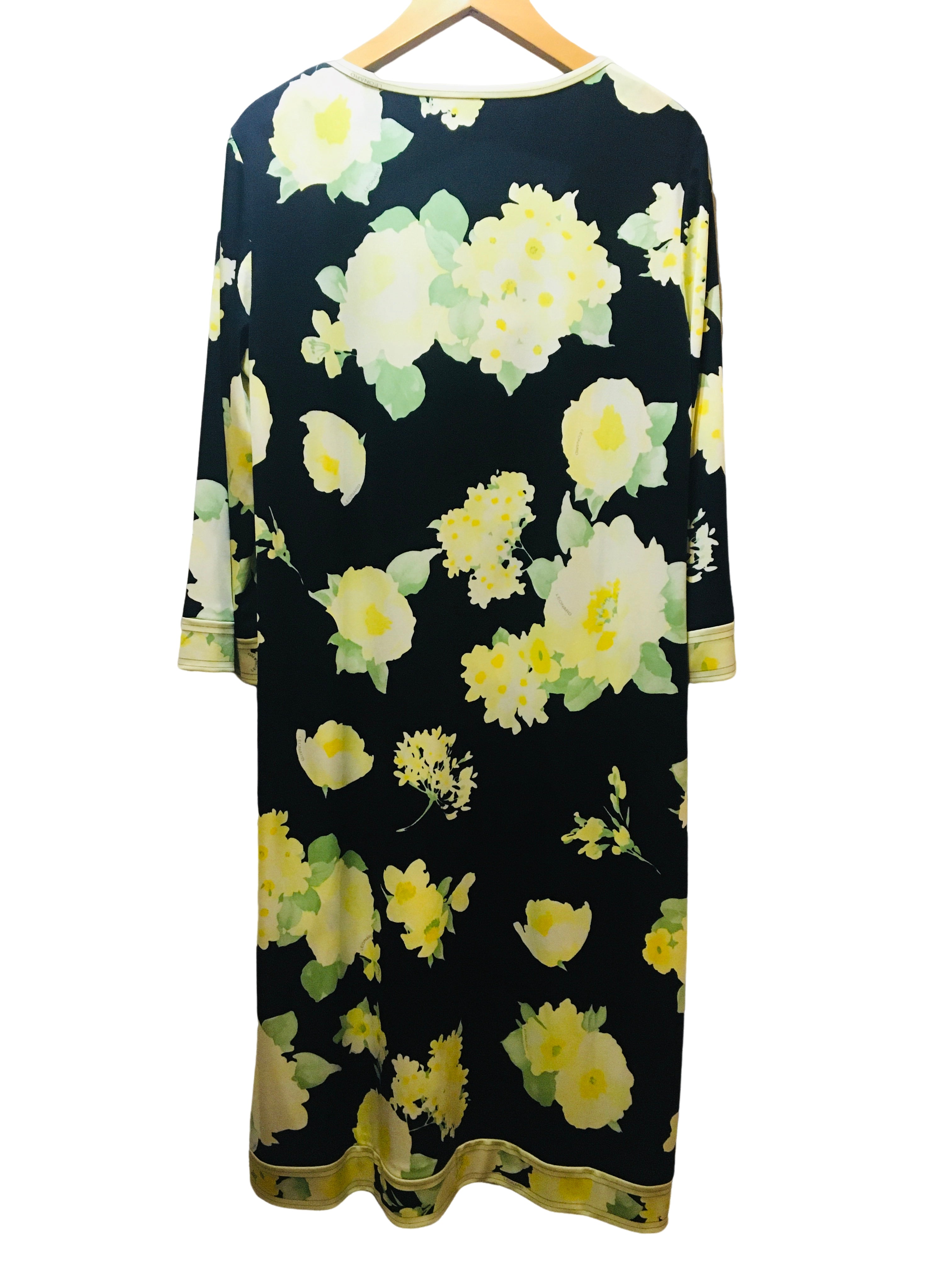 レオナール 長袖 花柄ワンピース