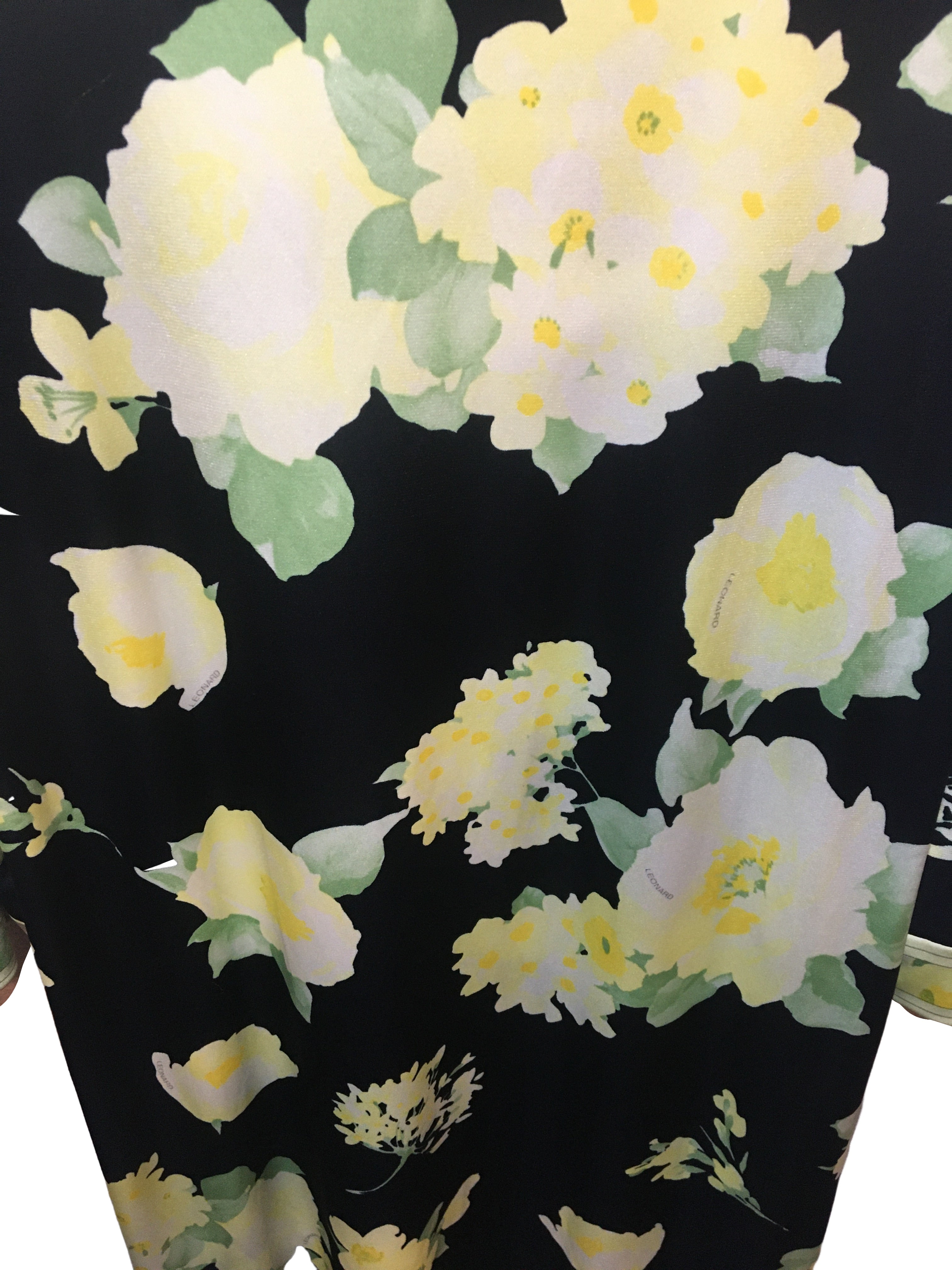 レオナール 長袖 花柄ワンピース