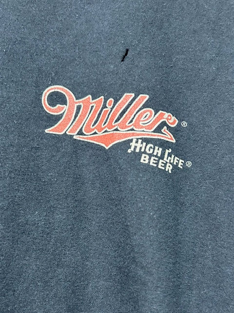 メンズヴィンテージ Tシャツ 【Miller High Life】ビールロゴ ブラック