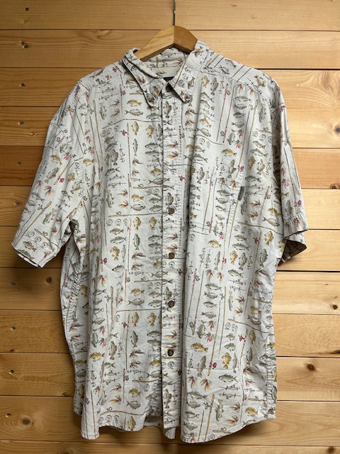 メンズヴィンテージ アロハシャツ 【WOOLRICH】 魚 ベージュ
