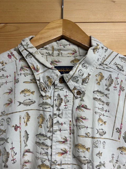 メンズヴィンテージ アロハシャツ 【WOOLRICH】 魚 ベージュ