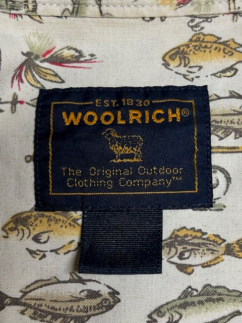 メンズヴィンテージ アロハシャツ 【WOOLRICH】 魚 ベージュ