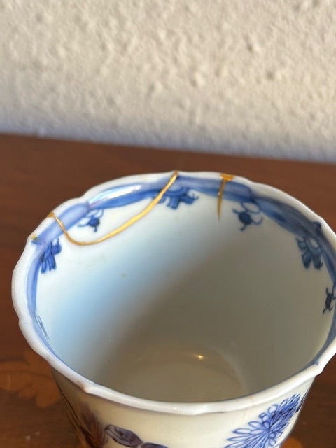 伊万里焼 金継ぎ 輪花 蕎麦猪口
