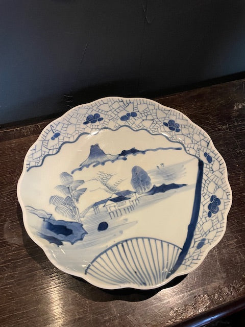 伊万里 染付山水図 大皿