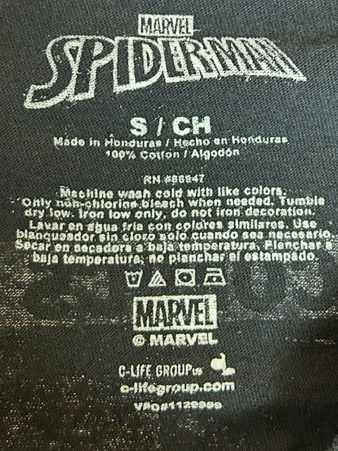 メンズヴィンテージ Tシャツ 【MAVEL / スパイダーマン】ブラック
