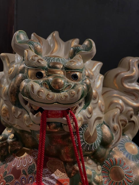 九谷焼 玉乗り獅子