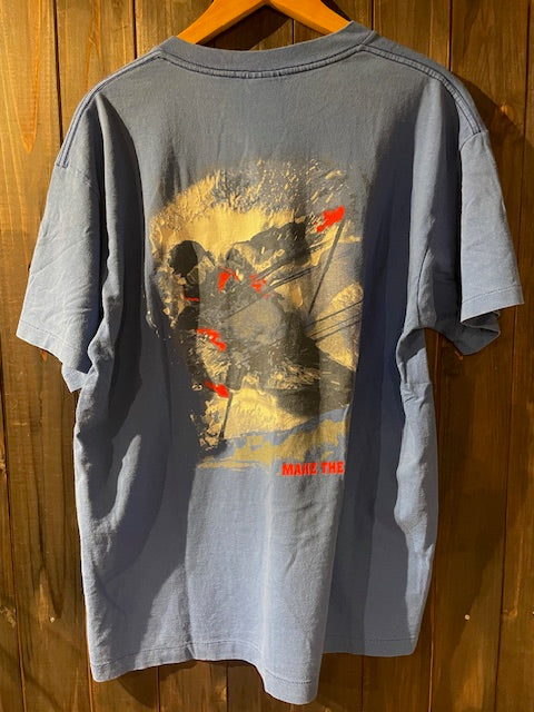 メンズヴィンテージ Tシャツ 【USA製コンパスモチーフ バックプリント】ブルー