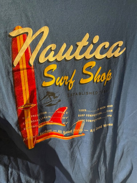 メンズヴィンテージ Tシャツ 【NAUTICA ワンポイントロゴ】ブルー