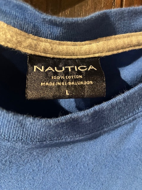 メンズヴィンテージ Tシャツ 【NAUTICA ワンポイントロゴ】ブルー