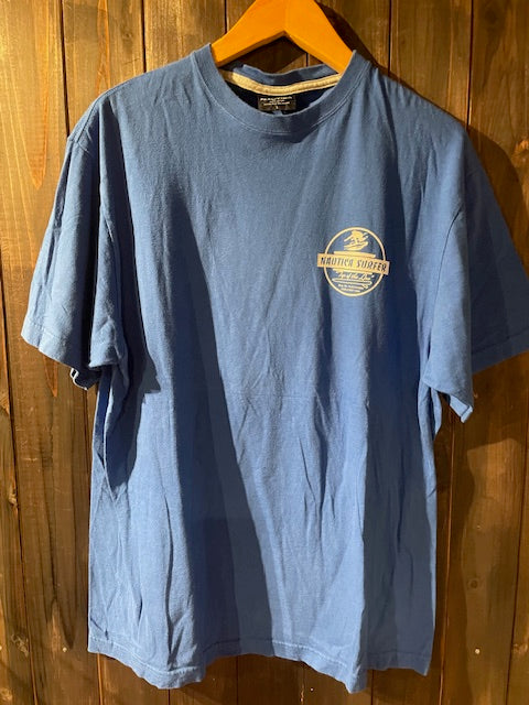 メンズヴィンテージ Tシャツ 【NAUTICA ワンポイントロゴ】ブルー