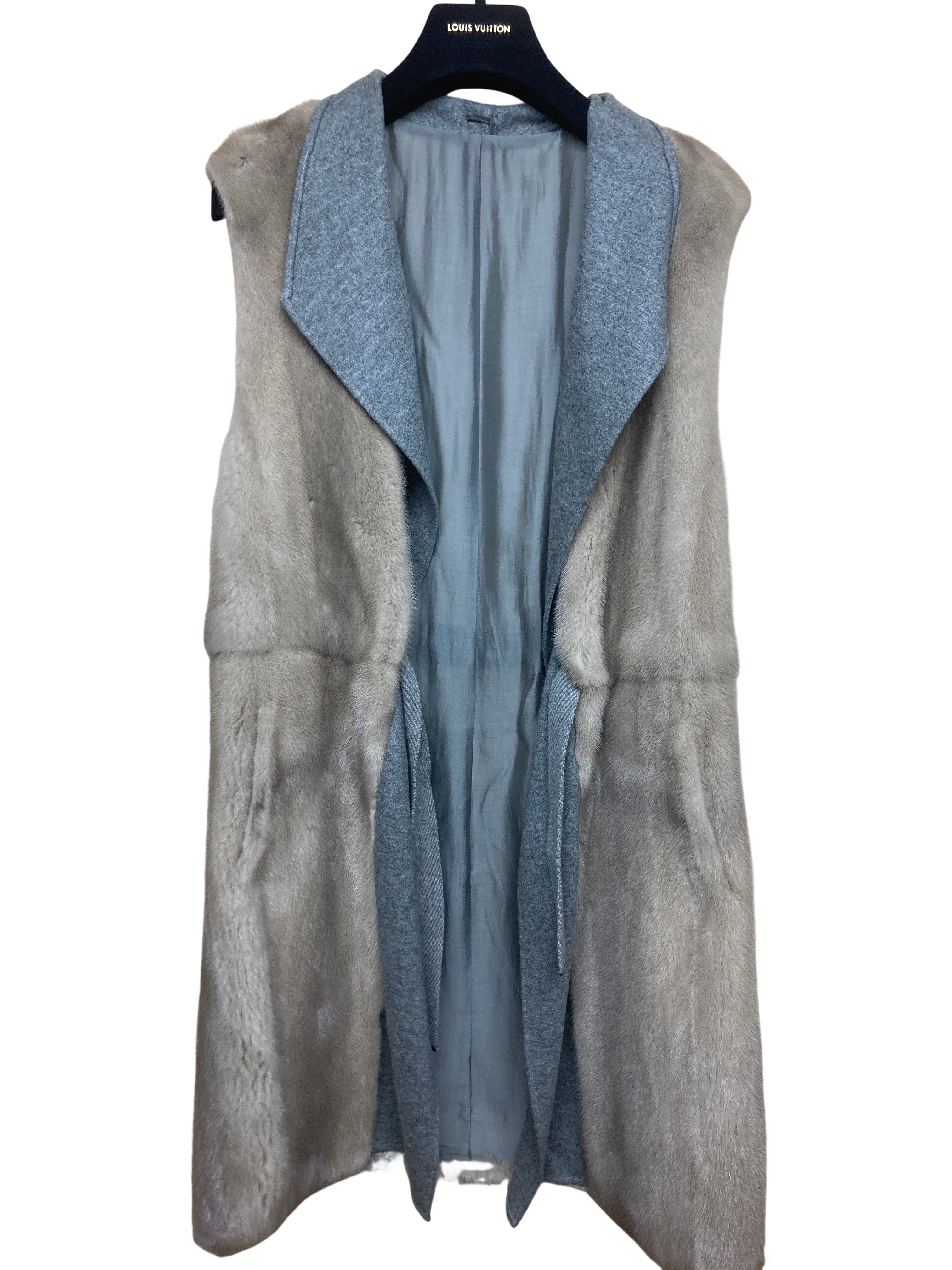 ブルネロクチネリ ミンク カシミヤ ロングベスト カラーコート 2点セット