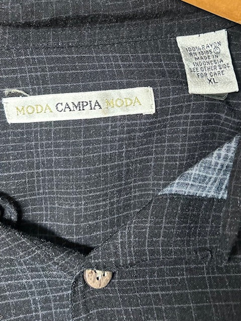 メンズヴィンテージアロハシャツ【MODA CAMPIA MODA】ヤシの木 ブラック