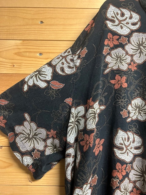 メンズヴィンテージ アロハシャツ【GEORGE 】ハイビスカス ブラック