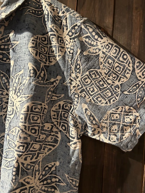 メンズヴィンテージ アロハシャツ 【Batik Bay】パイナップル ブルー