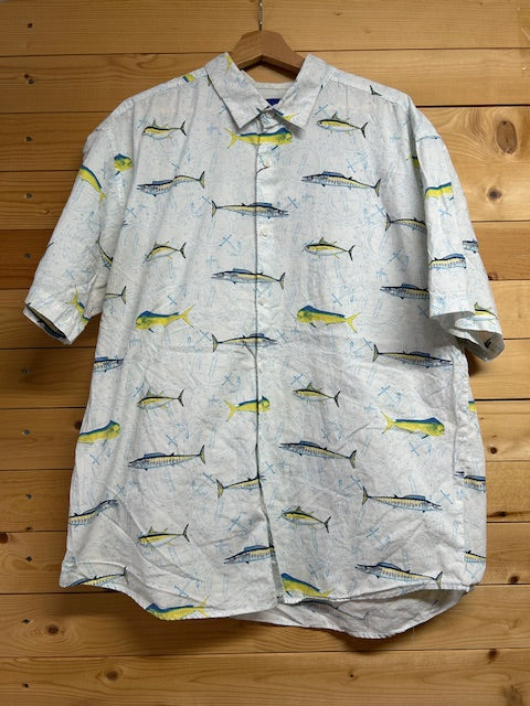 メンズヴィンテージ アロハシャツ 【GUY HARVEY】フィッシュ ホワイト
