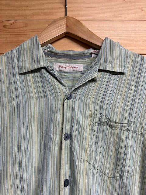 メンズヴィンテージ アロハシャツ 【Tommy Bahama】ストライプ グリーン