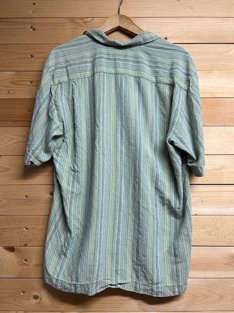 メンズヴィンテージ アロハシャツ 【Tommy Bahama】ストライプ グリーン