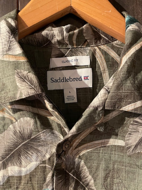 メンズヴィンテージ アロハシャツ 【Saddlebred】 リーフ グリーン