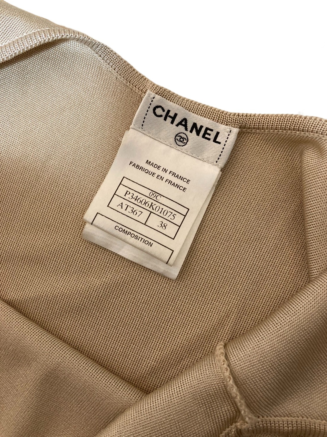 シャネル パールボタン ツイード シルク ワンピース