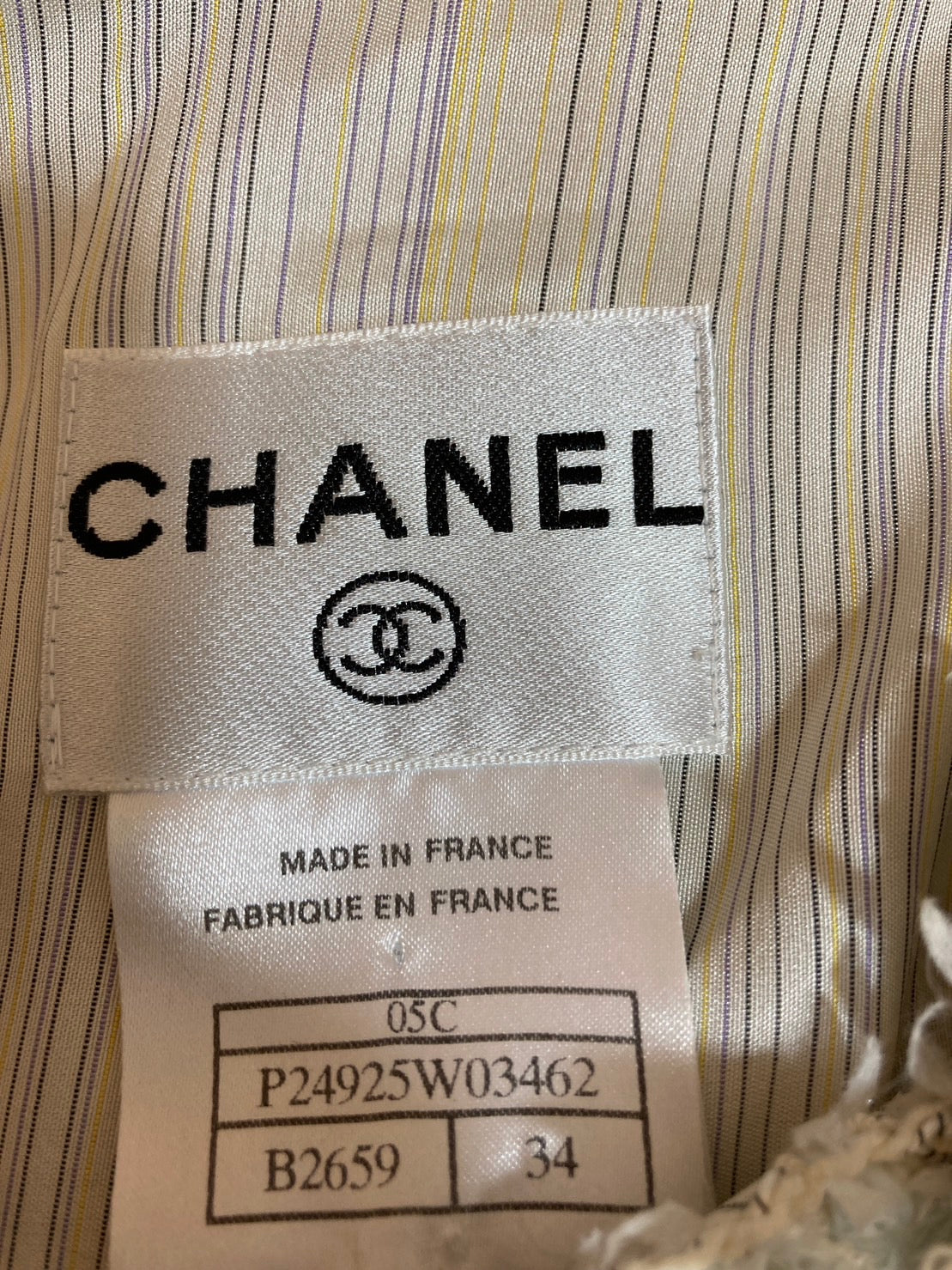 シャネル パールボタン ツイード シルク ワンピース