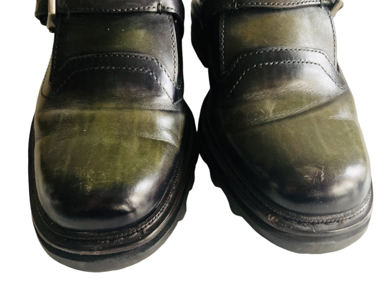 ベルルッティ パティーヌ グリーン ブーツ