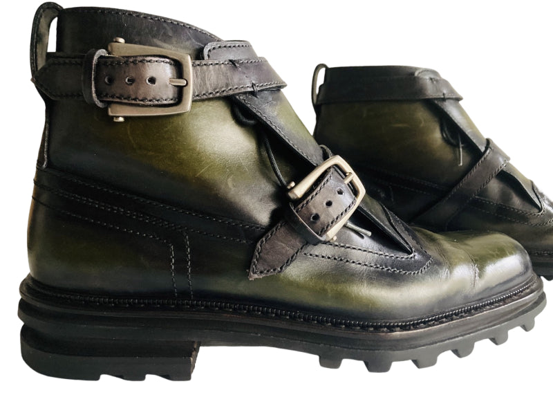 ベルルッティ パティーヌ グリーン ブーツ