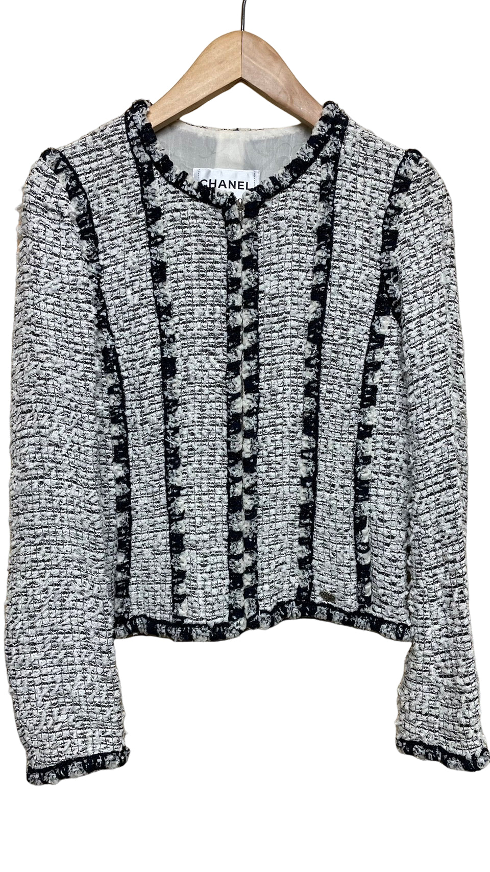 シャネル ツィード ノーカラー ジャケット