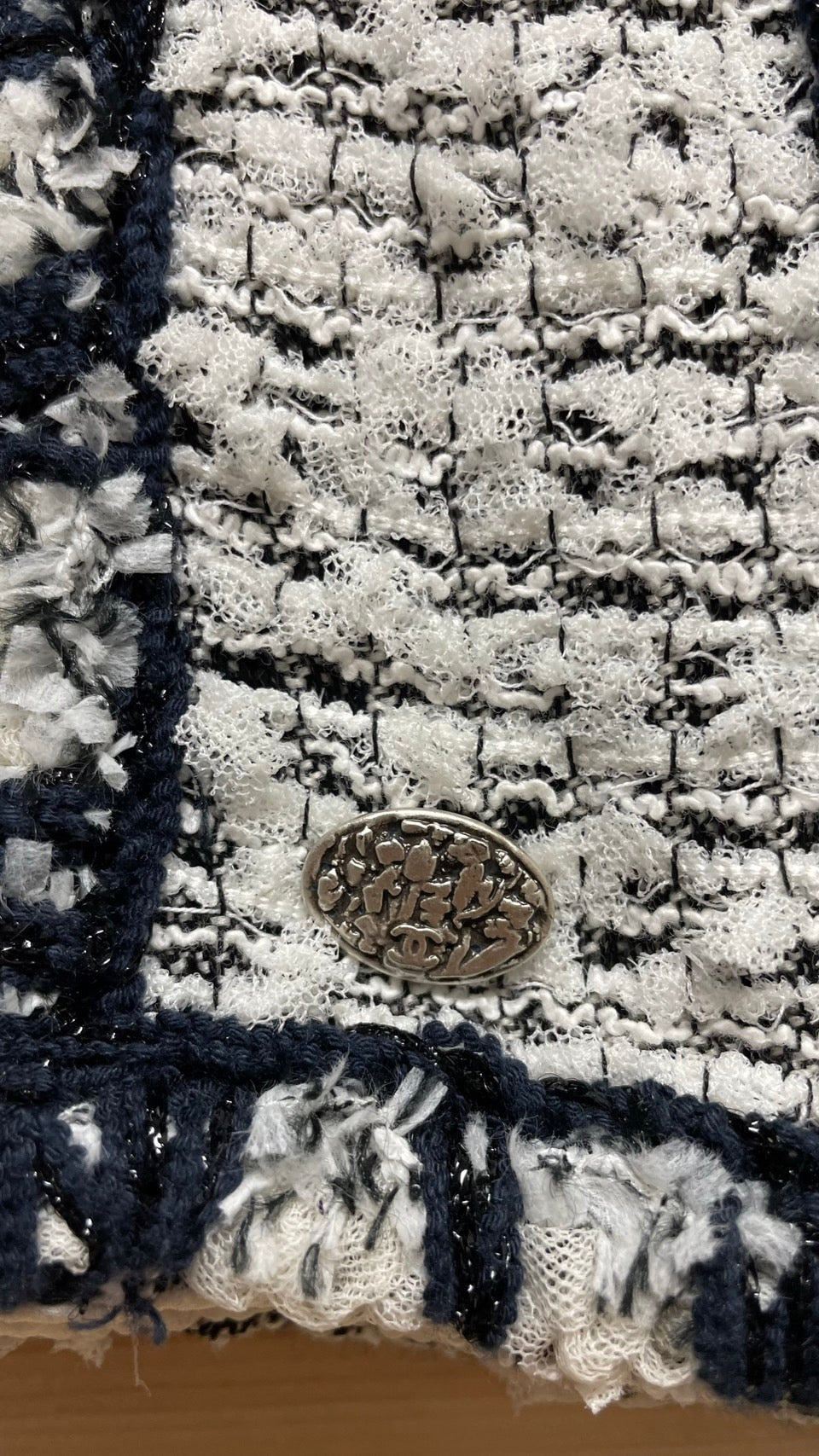 シャネル ツィード ノーカラー ジャケット