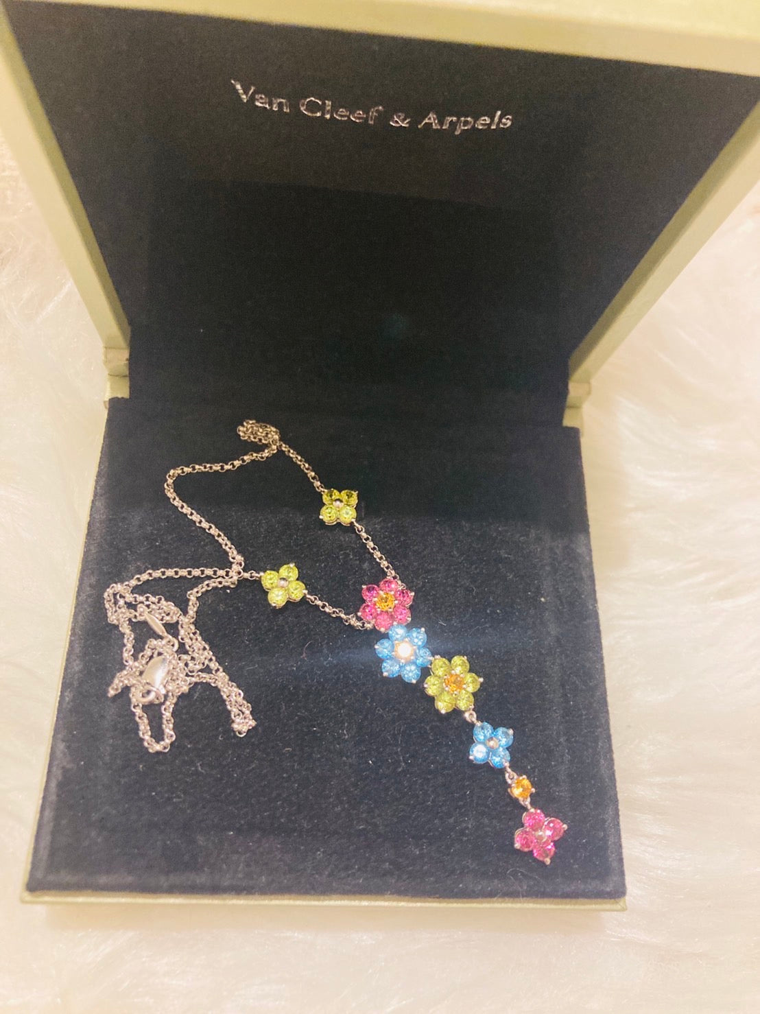 マルチカラー ストーン K18 wg ネックレス