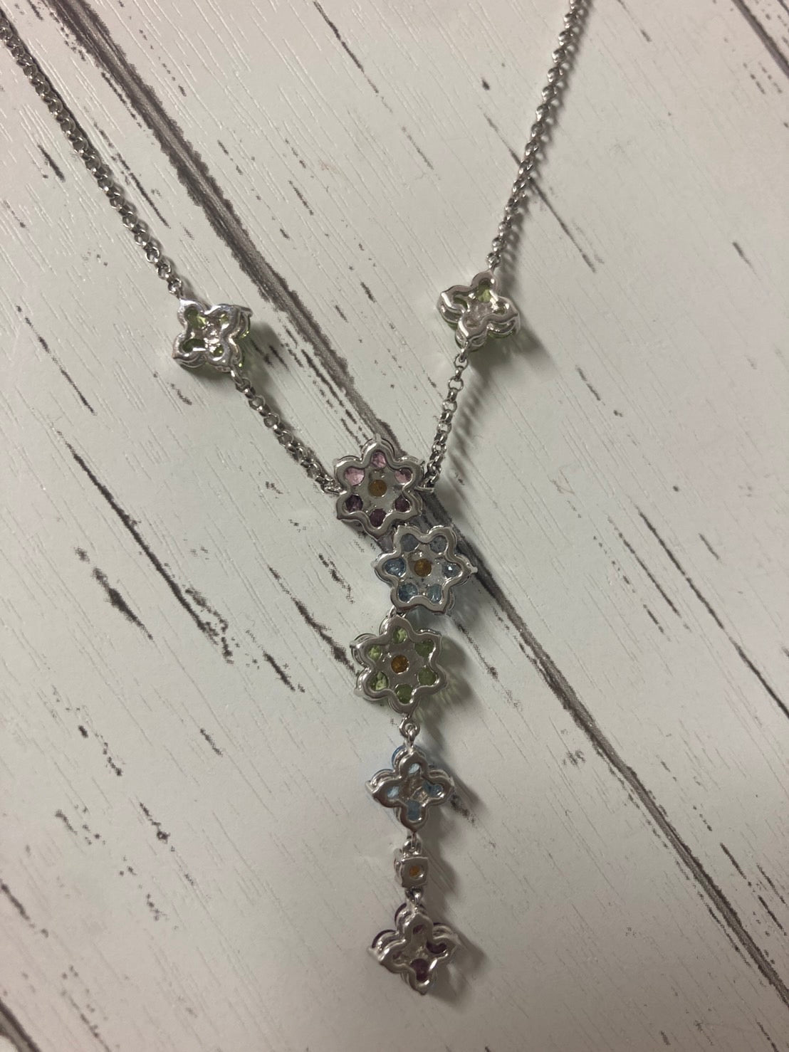 マルチカラー ストーン K18 wg ネックレス