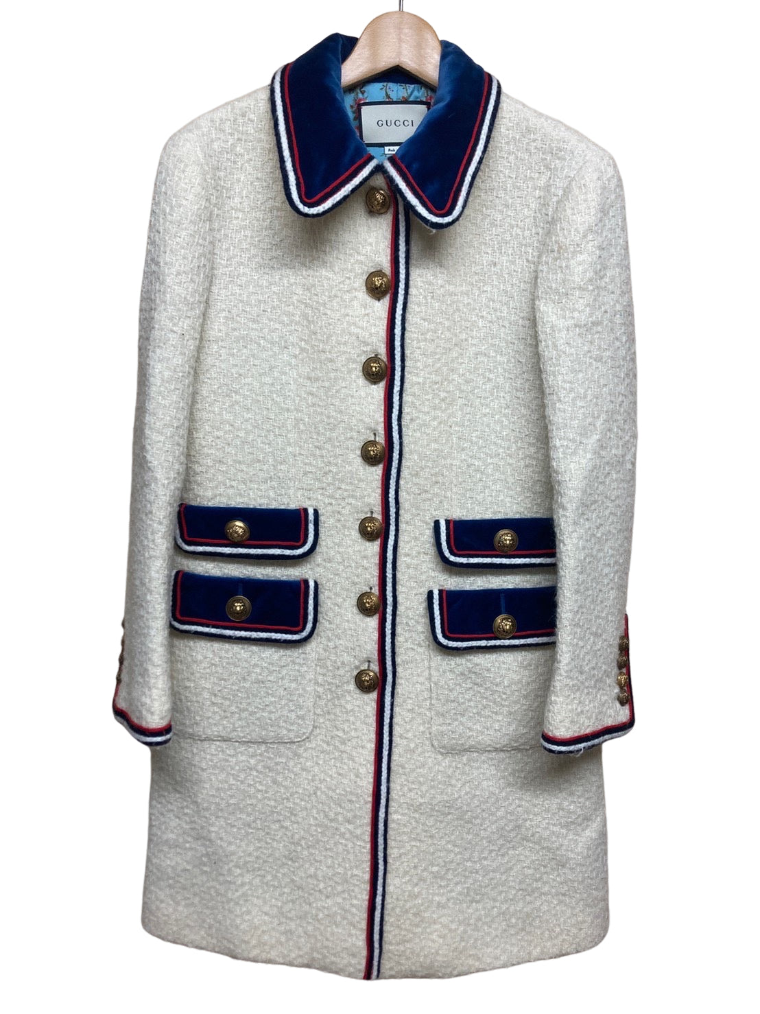 グッチ ツイード コート 金ボタン
