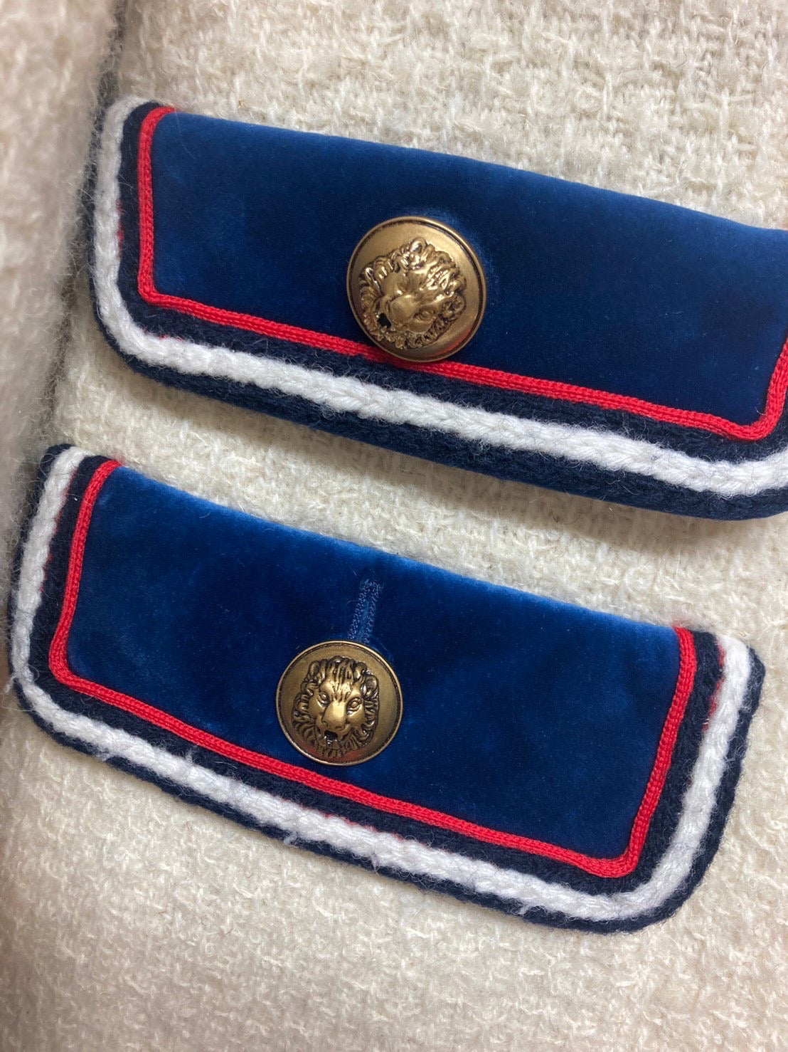 グッチ ツイード コート 金ボタン