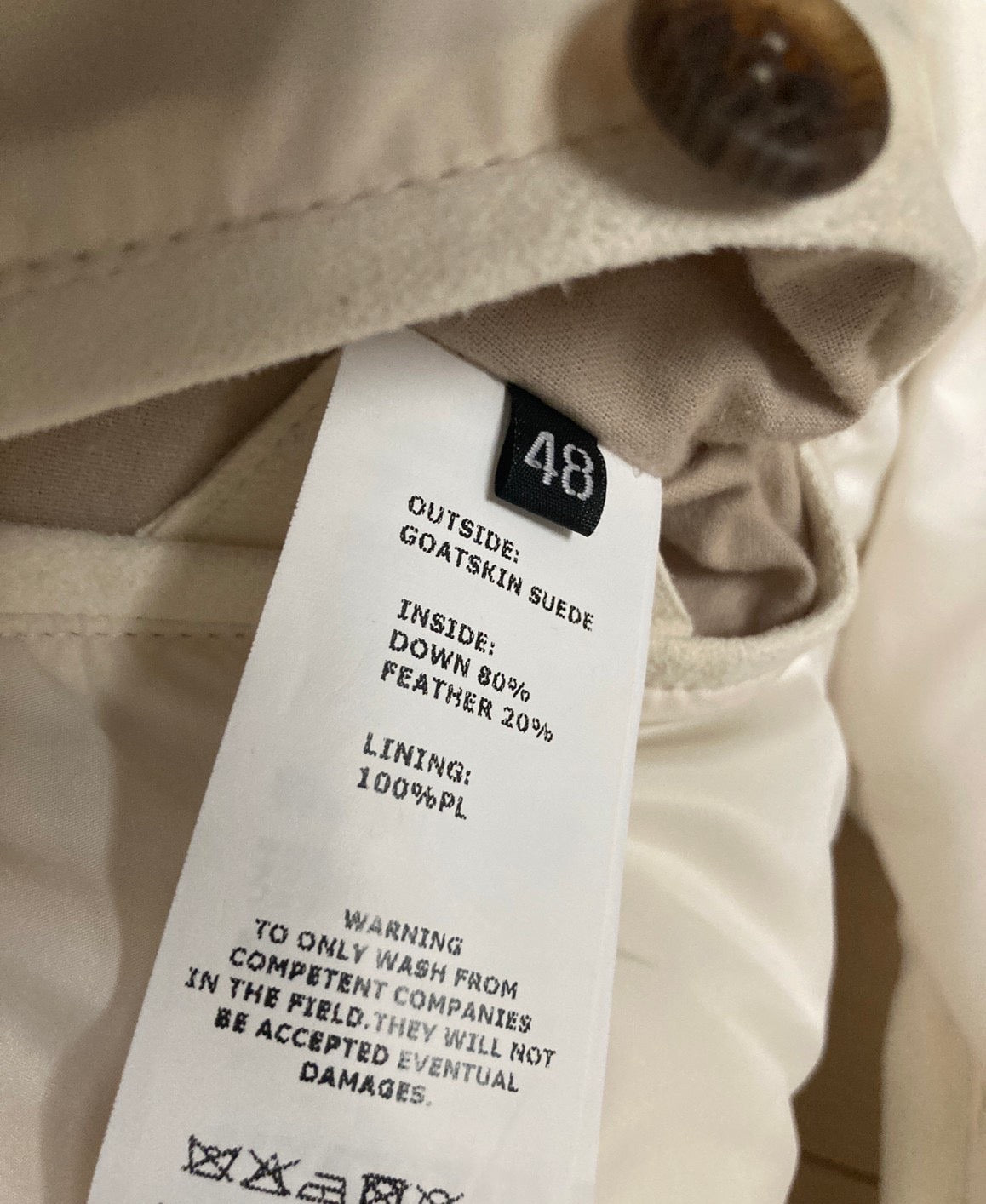 エンメティ レザー ダウン ベスト ビアンコ