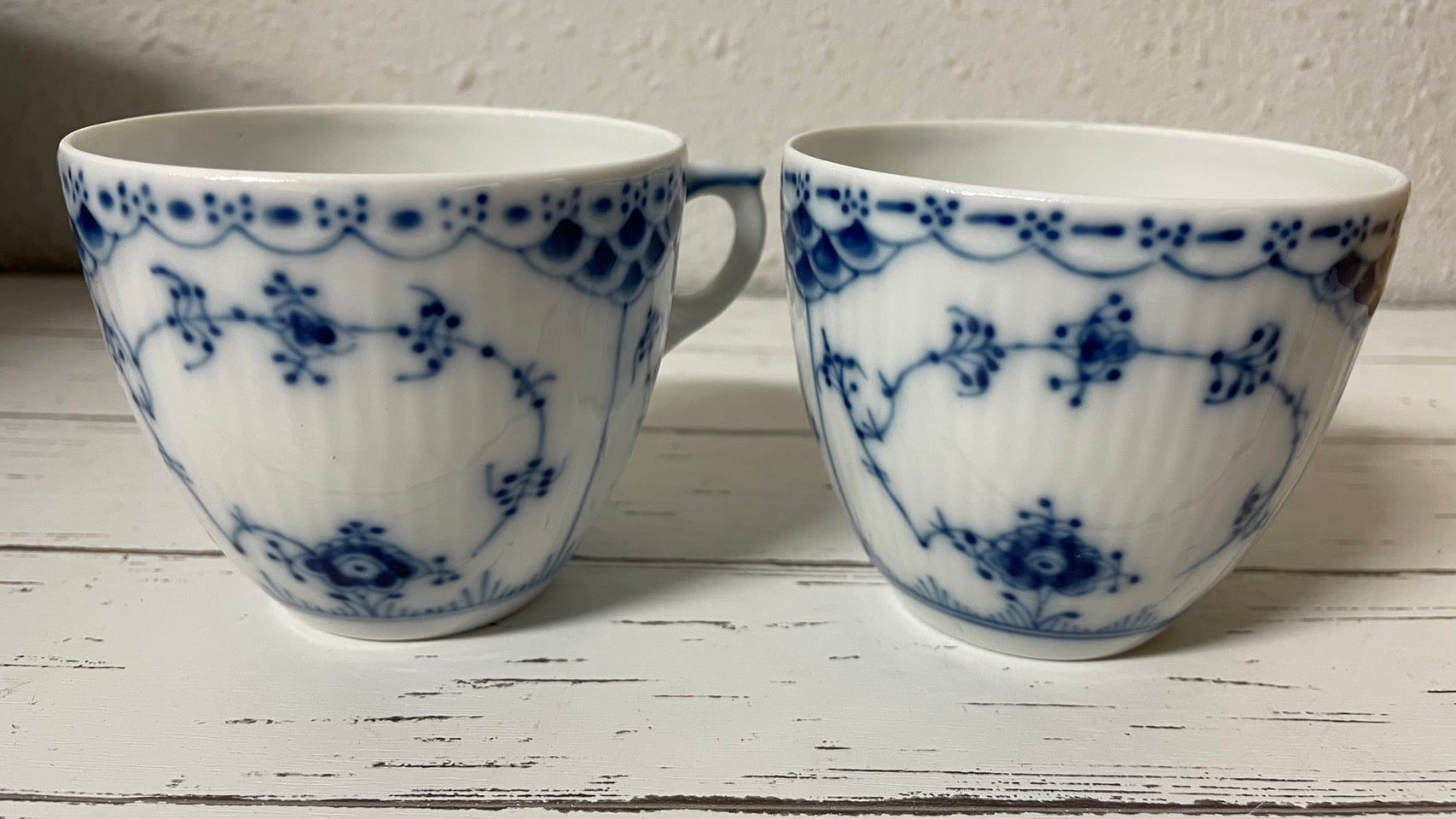 ロイヤルコペンハーゲン ブルーパフル―テッド カップ&ソーサ― 2客