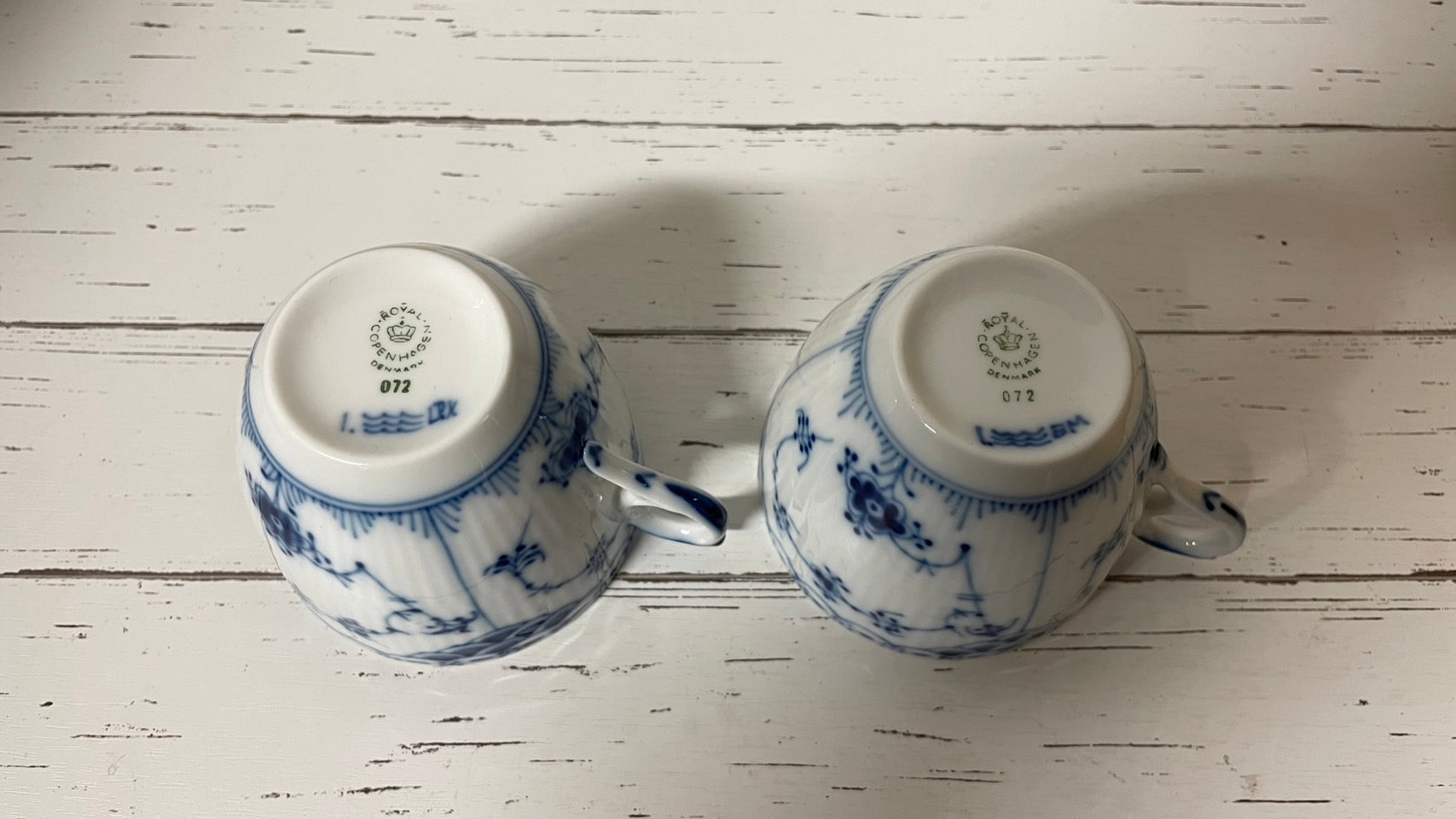 ロイヤルコペンハーゲン ブルーパフル―テッド カップ&ソーサ― 2客