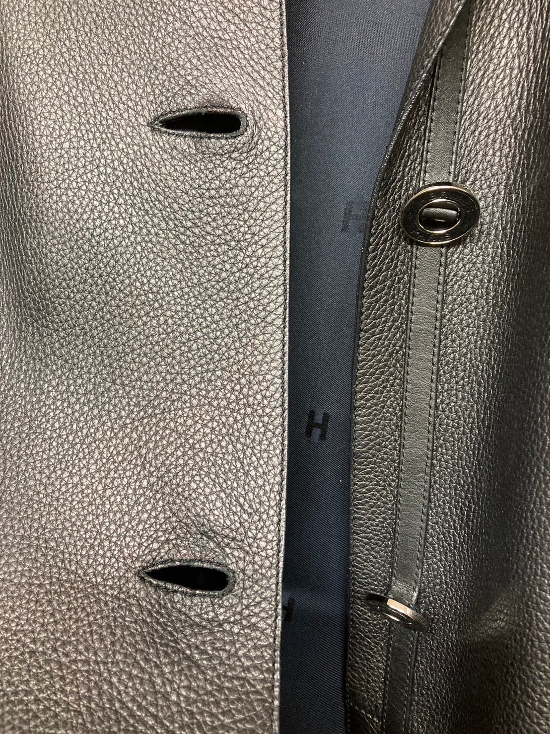 エルメス ディアスキン ロング レザーコート