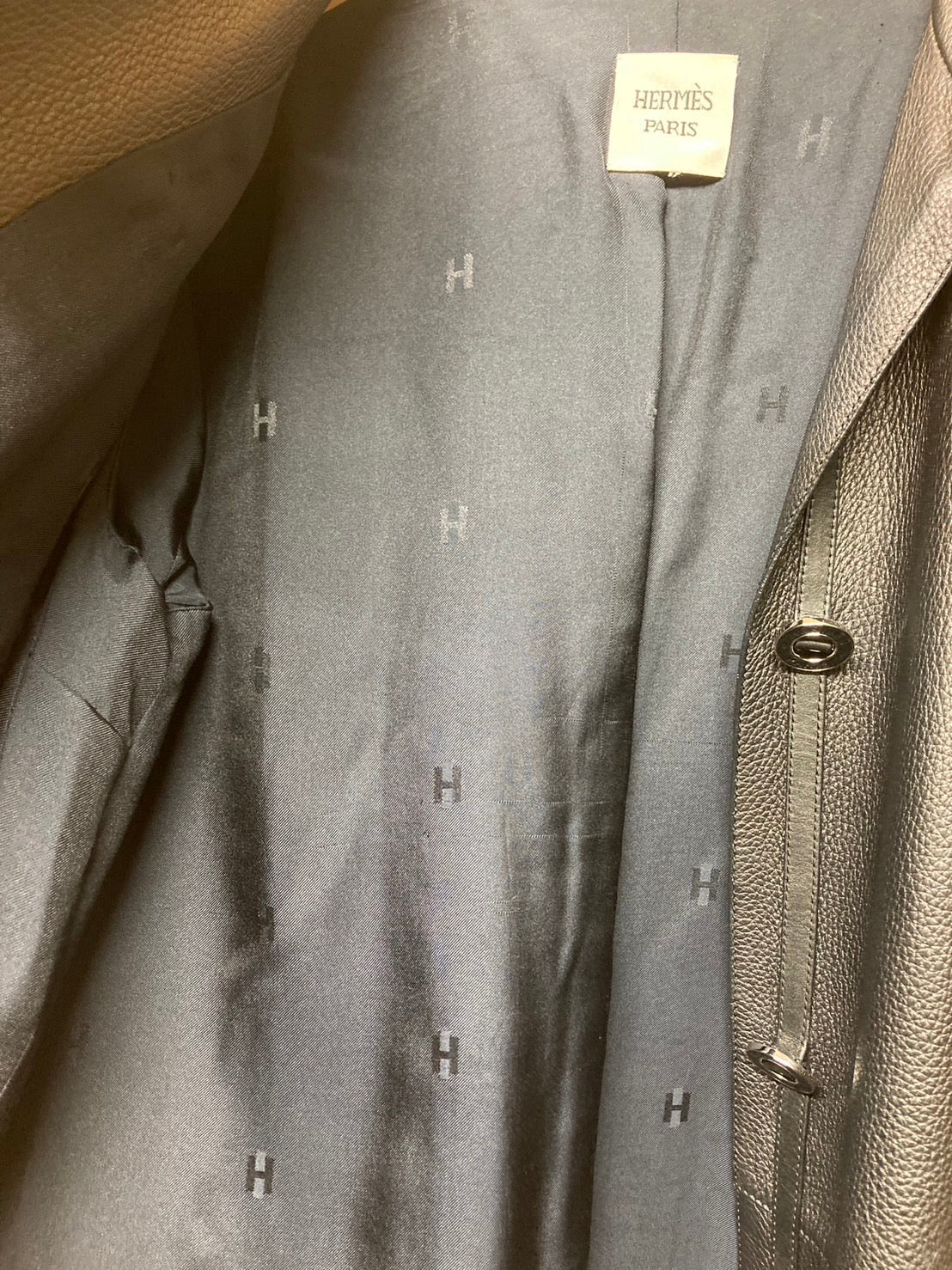 エルメス ディアスキン ロング レザーコート