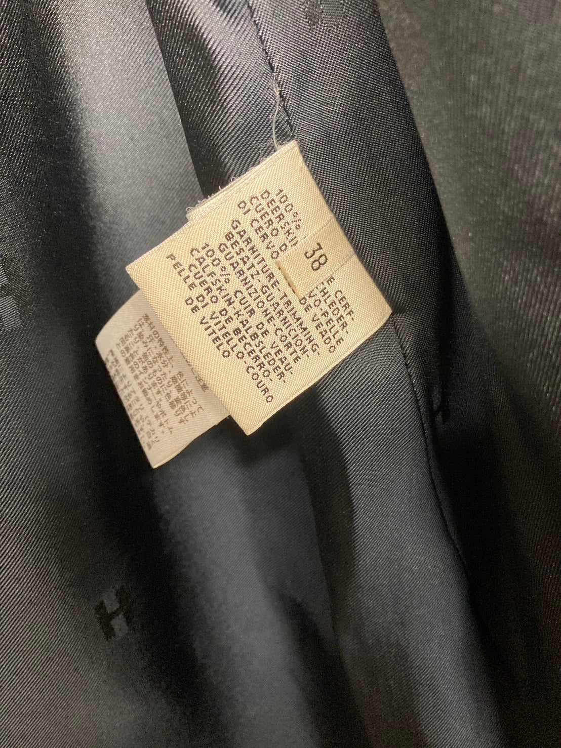 エルメス ディアスキン ロング レザーコート