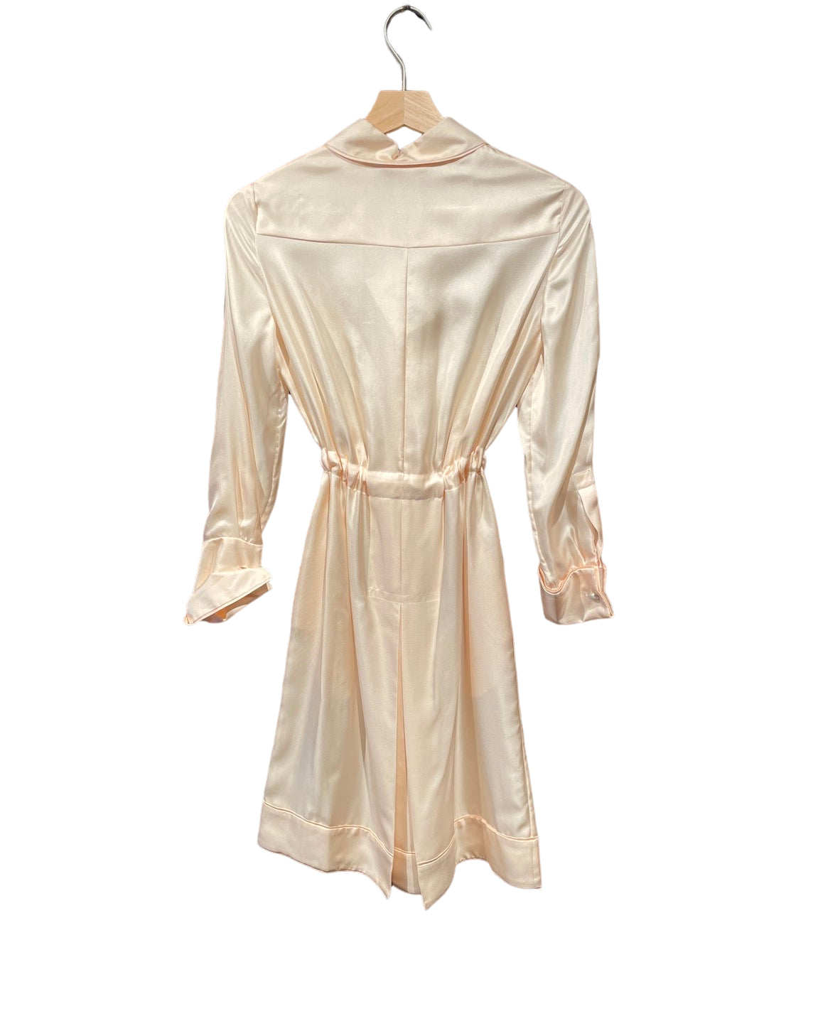 セリーヌ サテンシルク 長袖ワンピース シェルボタン